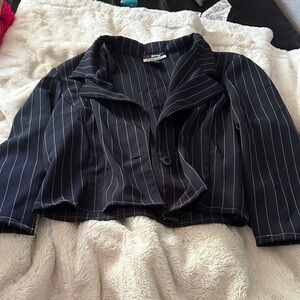 Tracy Evans Navy Pinstripe Blazer